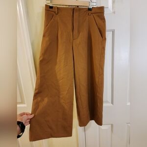 Zara Cropped High Rise Wide Leg Pants